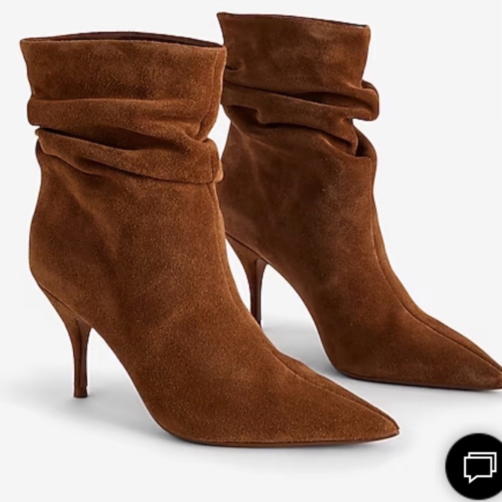 Brian Atwood x Express Chestnut Suede Ankle Booties